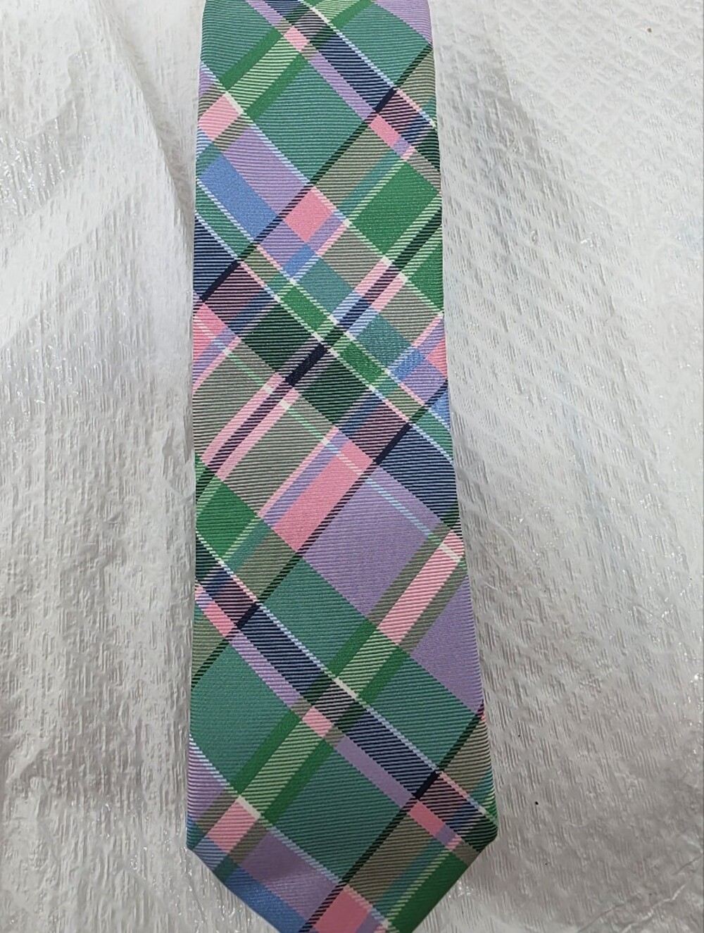 IZOD Mens Preppy Plaid Tie Spring Colors